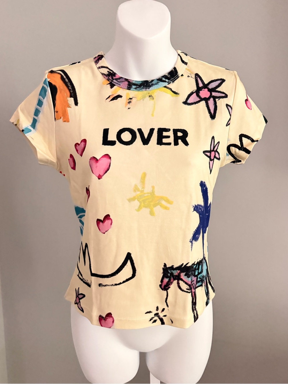 ROMY The Most Darling Sold-Out Abstract Lover Tee Sz S NWT $140!!